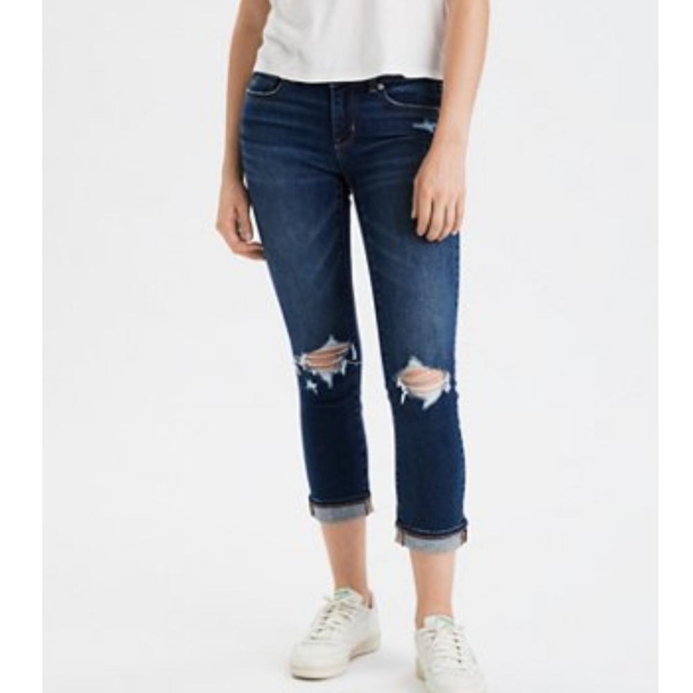American Eagle AEO Super Stretch Distressed Artist Crop 2